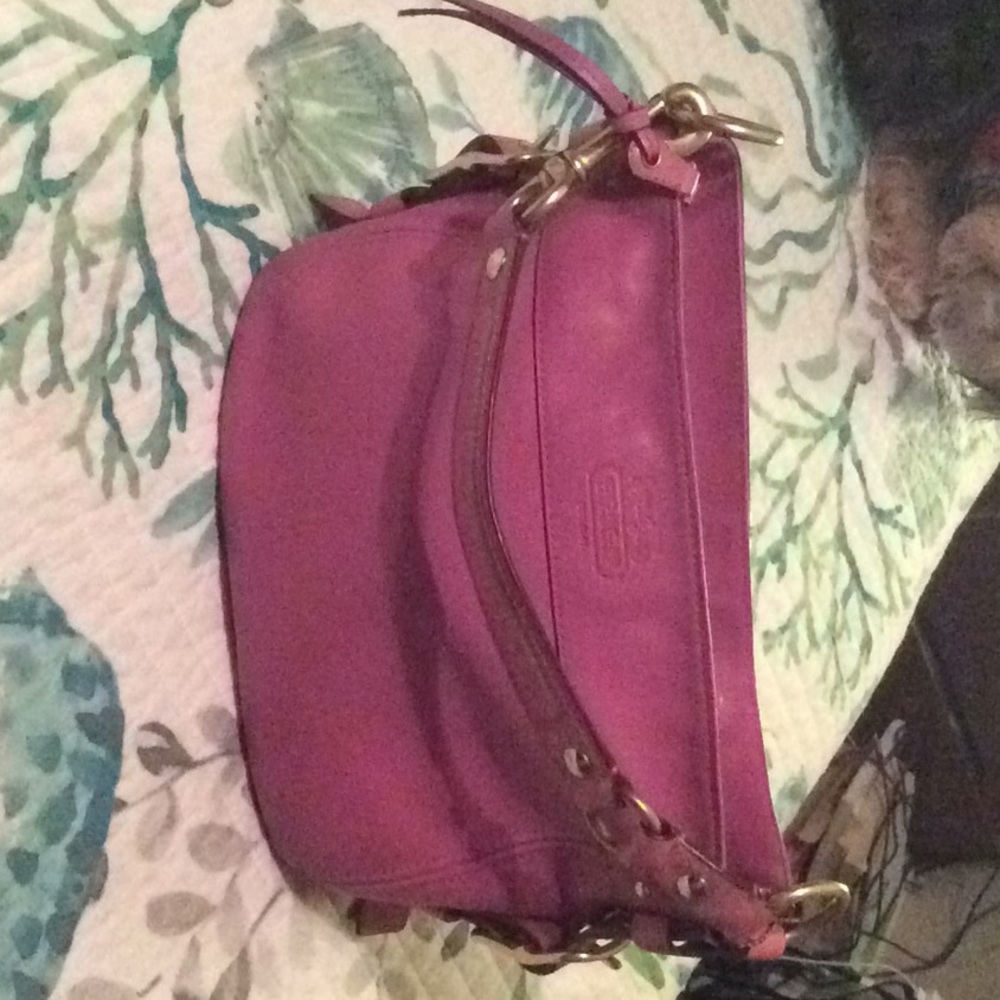 Coach soft leather hot pink bag M/L